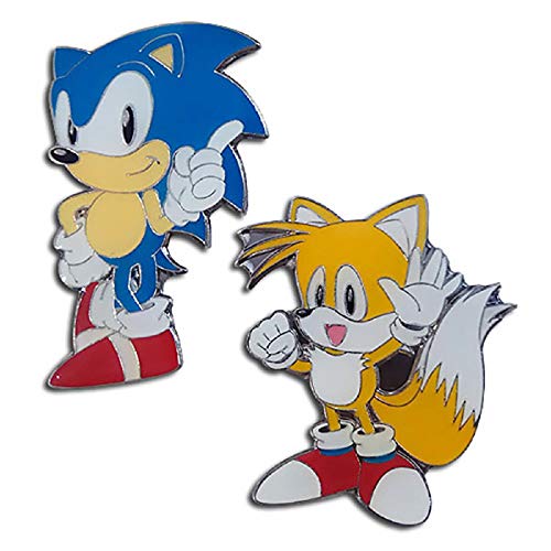Great Eastern Entertainment Sonic The Hedgehog Classic Sonic & Tails - Juego de 2 Pines esmaltados