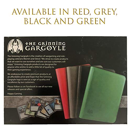 Grinning Gargoyle - Carpeta de almacenamiento de tarjetas de 20 páginas - Carpeta de 9 bolsillos para tarjetas - 360 bolsillos laterales - Soporte de colección con cierre de (verde)
