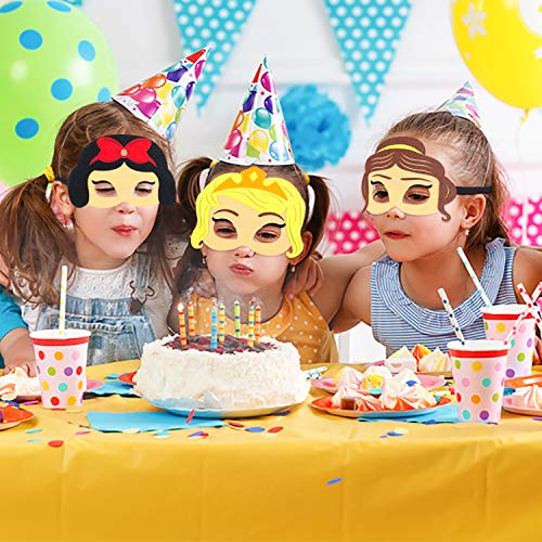 GROBRO7 12p Máscaras de Fieltro de Juguete para Fiestas de Cumpleaños Infantiles, Princesas, Máscaras de Disfraces de Cosplay, Accesorios de Fiesta para Decoraciones, Accesorios de Juegos de Rol