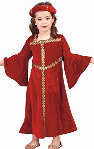 Guirca - Disfraz de Dama Medieval para niña, color rojo, 7-9 años, 81288