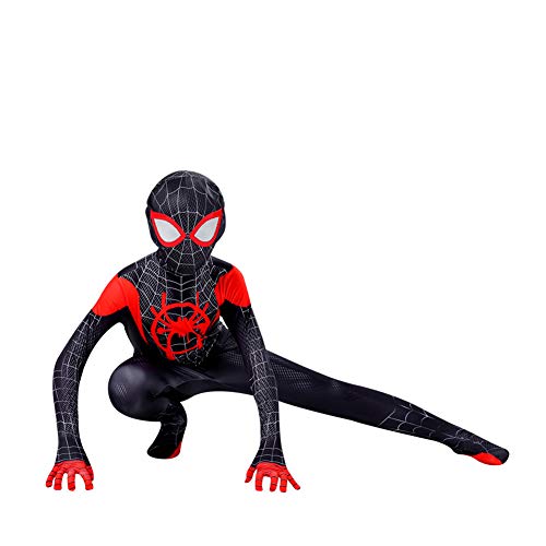 GUOHANG Niños Superhéroe Spiderman Cosplay Costume Unisex Halloween Spiderman Trajes para niños Niños y Adultos Spider Man Sumpsuit 3D Impreso Lycra Spandex Body,F,110cm~120cm