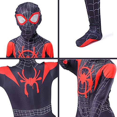 GUOHANG Niños Superhéroe Spiderman Cosplay Costume Unisex Halloween Spiderman Trajes para niños Niños y Adultos Spider Man Sumpsuit 3D Impreso Lycra Spandex Body,F,110cm~120cm
