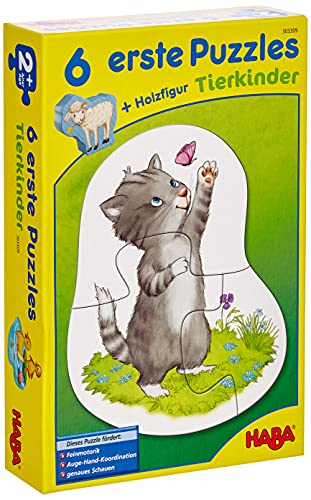 HABA-303309-6 Primeros Puzzles – Crías de Animales puzle Infantil, Multicolor (303309)