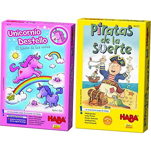 Haba- Unicornio Destello El Tesoro de Las Nubes (301771) + Piratas de la Suerte ESP (302252)