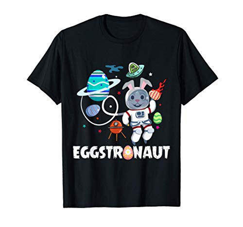 Happy Easter Bunny Astronaut Rabbit Space Alien Planets Eggs Camiseta