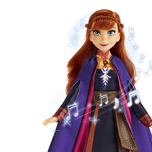 Hasbro Disney Frozen - Muñeca Anna Cantando con música en Vestido Lila de Disney Frozen 2, Juguete para niños a Partir de 3 años