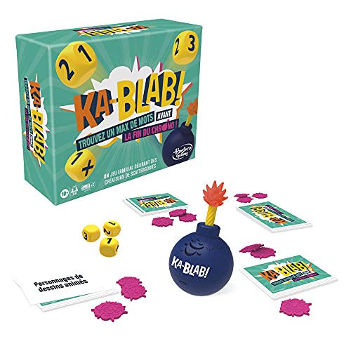 Hasbro Gaming F2562801 Ka-Blab juego para familias, adolescentes y niños, a partir de 10 años, juego de grupo 2 a 6 jugadores, por los creadores de Scattergories, Idioma Francés