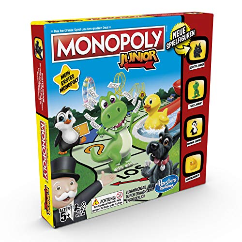 Hasbro Gaming- Monopoly Junior Juego de Tablero, Simulación económica, Multicolor Juego en Aleman