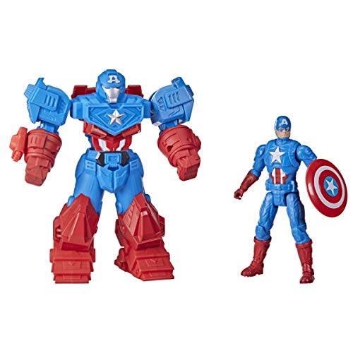 Hasbro Marvel Avengers - Figura Mech Strike de súper héroe de 20 cm - Capitán América con Armadura Definitiva - Edad: 4+