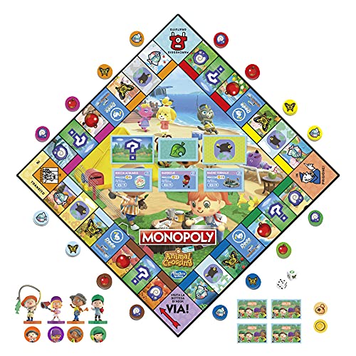 Hasbro Monopoly Animal Crossing New Horizons - Divertido juego de mesa para niños a partir de 8 año - De 2 a 4 jugadores - Multicolor