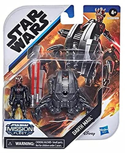 Hasbro Star Wars Mission Fleet Gear Class Darth Maul Sith Probe Pursuit Figura y vehículo Escala 6 cm, niños de 4 años en adelante, E9603