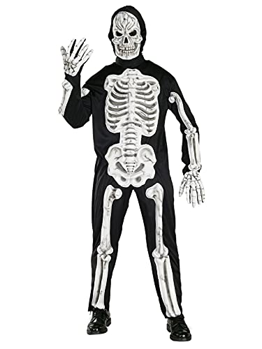 Haunted House - Disfraz de esqueleto con huesos 3D, para adultos, talla única (Rubie's Spain 16572)