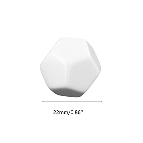 HDBD Dados 10 Uds D12 22mm Dados de Color Blanco en Blanco 12 Caras se Pueden Escribir con rotulador para Accesorios de Juegos de Mesa