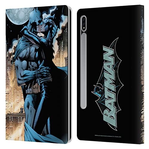 Head Case Designs Licenciado Oficialmente Batman DC Comics #610 Beso Catwoman Silencio Carcasa de Cuero Tipo Libro Compatible con Samsung Galaxy Tab S7 5G