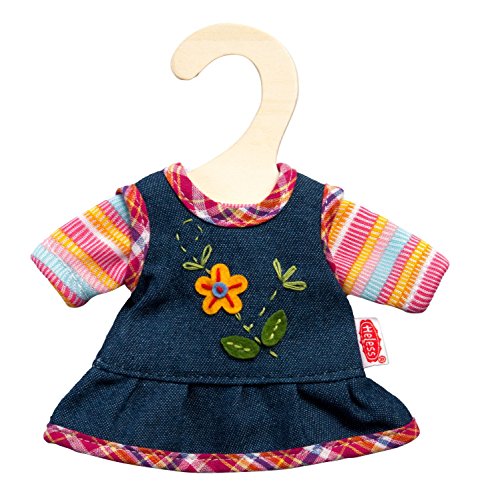 Heless 9510 - Juego de ropa para muñecas, 2 piezas con un vestido y una camiseta, en dos diseños diferentes, talla 20 - 25 cm