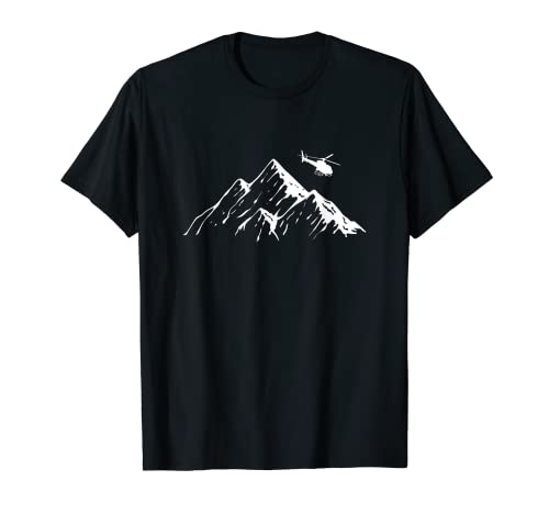Helicopter Mountains Heli Copter Pilot Aviation Flight Gift Camiseta