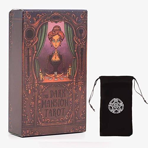 HengLong Dark Mansion Tarot, Carta del Destino de adivinación de 78 Cartas. Este mazo es el Favorito de los Jugadores Principiantes y experimentados,Tarot+Tarot Card Bag,10.3 * 6.2cm