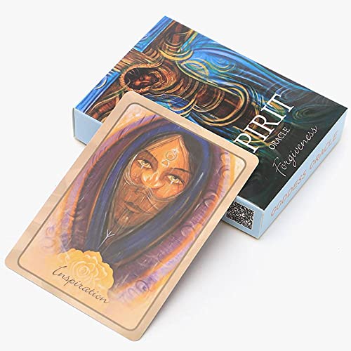 HengLong Spirit Oracle Beginner Card Game Deck Toy, 54 Cartas a Todo Color y guía en PDF es una Herramienta y guía terapéutica Spirit Oracle, Card + Card Bag, 8.7 * 6.2cm