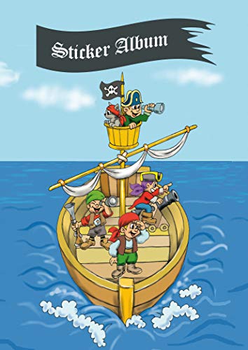 HERMA 15417 - Álbum de pegatinas DIN A5, en blanco, con diseño de aventuras piratas (16 páginas, papel especial revestido), para coleccionar, 1 unidad, para niños