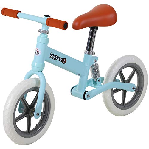 HOMCOM Bicicleta Sin Pedales para Niños Mayores de 2 Años Bicicleta Entrenamiento Equilibrio con Sillín Regulable Acolchado Rueda Antideslizante Carga 25 kg 85x36x54 cm Color Azul