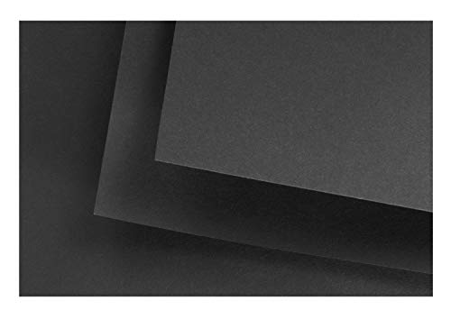 Honsell 19100390 Fabriano Black Block - Papel negro profundo con superficie mate sin revestimiento, 300 g/m², DIN A4, 20 hojas, ideal para pastel, lápices de colores y marcadores