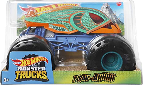 Hot Wheels Monster Trucks Piran-ahhh Coche de juguete, regalo para niños mayores de 3 años (Mattel GTJ34)