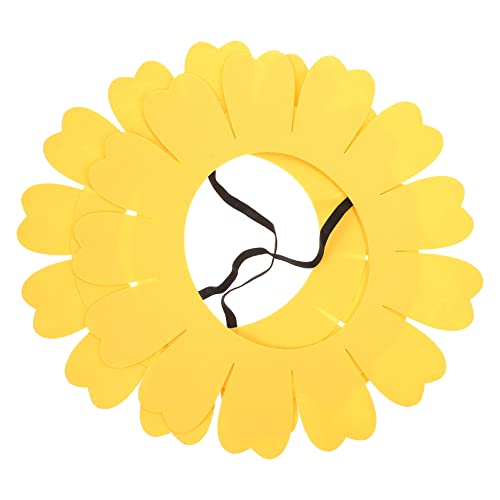 ifundom 2 Piezas de Equipo de Cabeza de Girasol Divertido Sombrero de Girasol Capucha de Disfraz de Girasol para Adolescentes Accesorios de Juegos de Rendimiento ( Amarillo L )