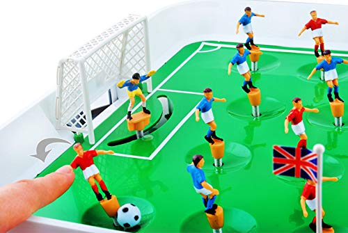 ISO TRADE Juego de Mesa fútbol plástico tamaño L - Juego fútbol de Mesa con resortes #1499