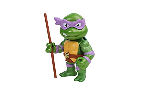 Jada - Figura Donatello de Tortugas Ninja, Articulada, 10 cm, Realizada en Metal Fundido a Presión, 100% Licencia Oficial, Coleccionismo, para Niños a Partir de 8 Años y Adultos