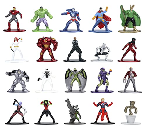 Jada- Marvel Gift Pack Colección 20 Personajes en Die-Cast 4 cm + 8 años Modelo, Multicolor (253225017)