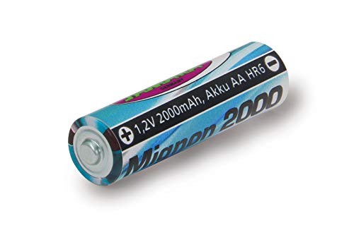 Jamara 141018 - Batería 1,2V 2000mAh NiMh Mignon AA HR6 – Batería Recargable de Alto Rendimiento, Ideal para Dispositivos de Flash, Cámaras, Mandos a Distancia, Juguetes