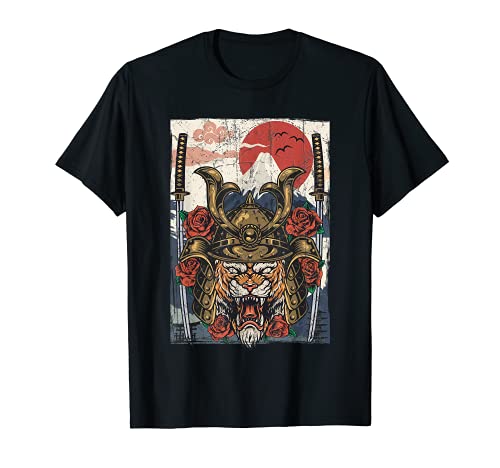 Japanese Culture Anime Samurai Tiger Warrior bushido code Camiseta