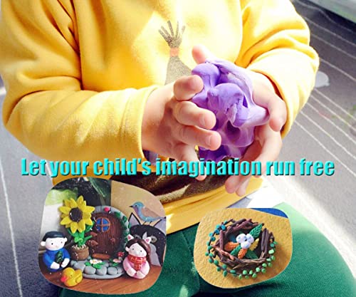 JBSON Kit de Arcilla de Modelado,50 Colores de Arcilla Mágica Seca al Aire,Arcilla de Moldeo con Herramientas,Manualidades Para Niños,El Mejor Regalo Para Niños y Niñas