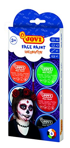 Jovi - Face Paint Set Halloween, 6 Botes 8 Mililitros, Colores Surtidos + Accesorios (174H)