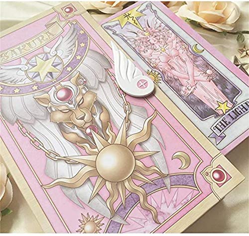 Juego de 56 tarjetas Captor Sakura Clow Cards KINOMOTO SAKURA Magic Book Set completo regalo clásico cumpleaños regalo niña (Sakura)