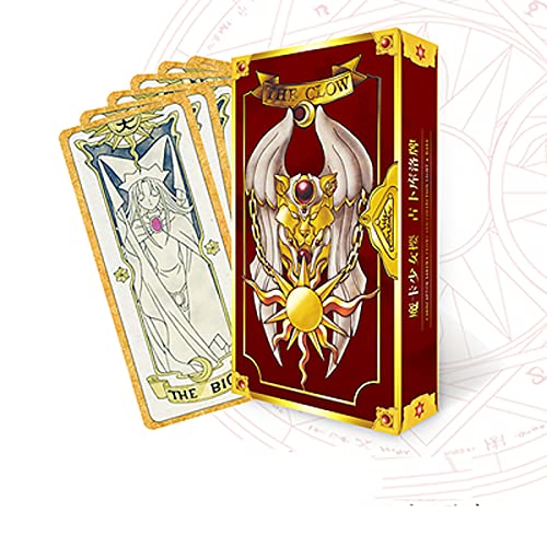 Juego de 59 tarjetas Captor Sakura Clow Cards KINOMOTO SAKURA Magic Book Set/Full Set clásico regalo/cumpleaños, regalo de niña (rojo)