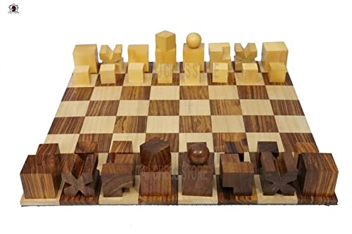 Juego de ajedrez de madera reproducido 1923 Josef Hartwig Bauhaus modelo piezas de ajedrez en palisandro dorado con tablero de ajedrez enrollado de 30,5 cm