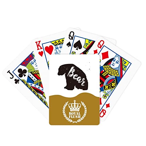 Juego de cartas de juego de oso polar y animal blanco Royal Flush Poker