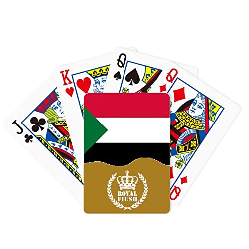 Juego de cartas de poker con bandera nacional de Sudán de África