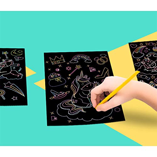 Juego de papel para rascar, diseño de unicornio, cuaderno para rascar, libro para colorear Magic Scratch Book, para niños y niñas (Mermaid)