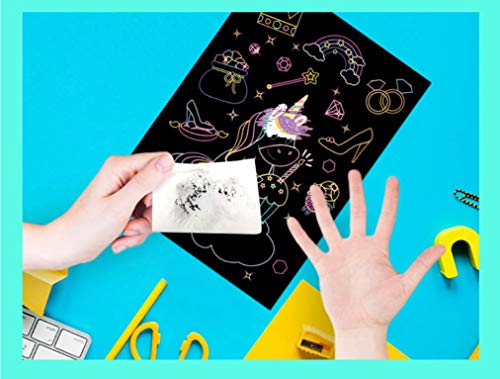 Juego de papel para rascar, diseño de unicornio, cuaderno para rascar, libro para colorear Magic Scratch Book, para niños y niñas (Mermaid)