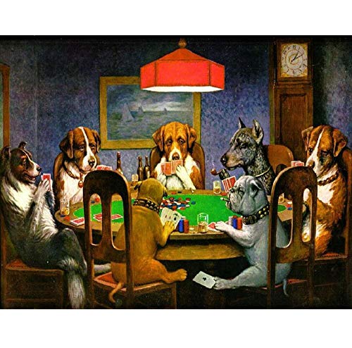 Jugando al perro de póker - Adultos Niños Puzzle 1000 Piezas Clásico Madera Diy Toys Regalo