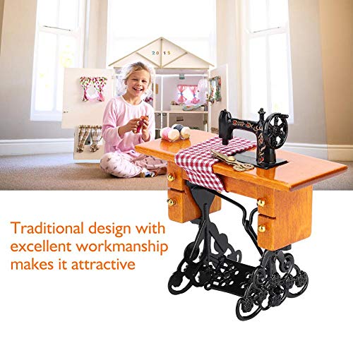 Juguete de la máquina de coser de la casa de muñecas, Niños Mini Muebles de interior Juegos de imaginación Juguetes educativos Juego de rol Juego Casa de muñecas Decoración