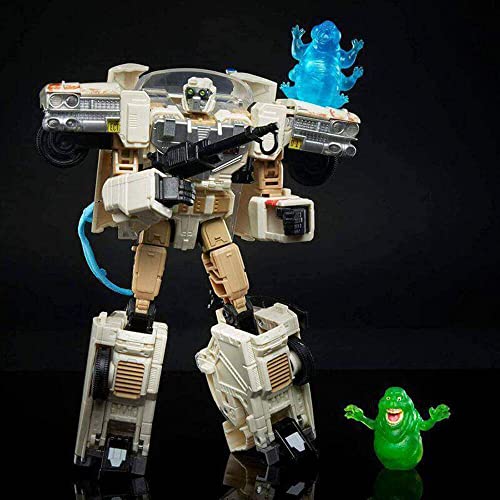 Juguetes Transformers Generations - Transformers Collaborative - Ghostbusters: El Legado - Ecto-1 Ectotron, Figura Convertible de 17,5 cm con Historieta