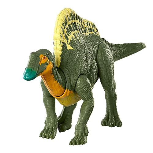 Jurassic World Ataque Rugido Ouranasaurus Dinosaurio articulado con Sonidos, Figura de Juguete para niños (Mattel HBX38)