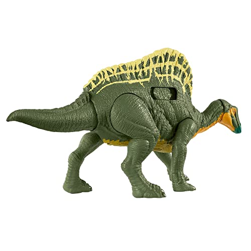 Jurassic World Ataque Rugido Ouranasaurus Dinosaurio articulado con Sonidos, Figura de Juguete para niños (Mattel HBX38)