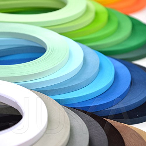JUYA Quilling Tiras de papel de hasta 42 colores Un color y 100 tiras por paquete 2/3/5/7/10mm Ancho disponible (42 colores, anchura 3mm)