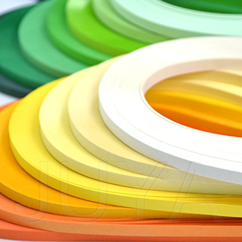 JUYA Quilling Tiras de papel de hasta 42 colores Un color y 100 tiras por paquete 2/3/5/7/10mm Ancho disponible (42 colores, anchura 3mm)