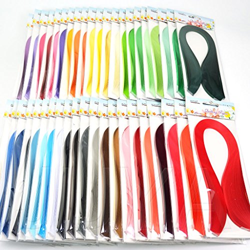 JUYA Quilling Tiras de papel de hasta 42 colores Un color y 100 tiras por paquete 2/3/5/7/10mm Ancho disponible (42 colores, anchura 7mm)