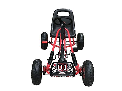 Kiddo Racer Design-Kart a Pedales (Asiento Ajustable, neumáticos de Goma, para niños de 4 a 8 años), Color Rojo, Rosso (RayGar Ltd RG0209)